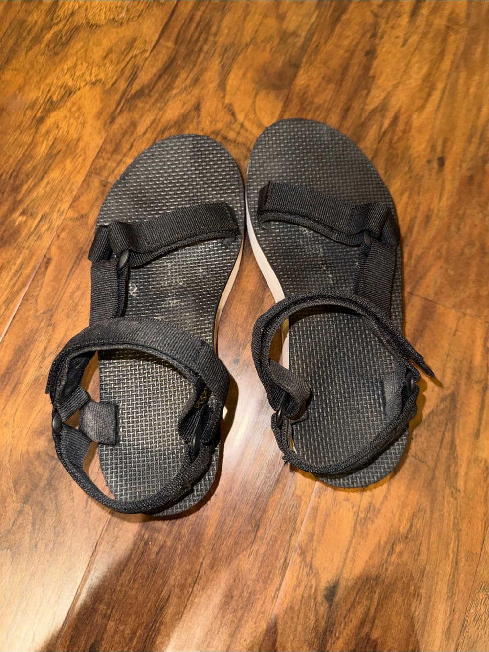 Teva Black Platform Sandals with White Midsole